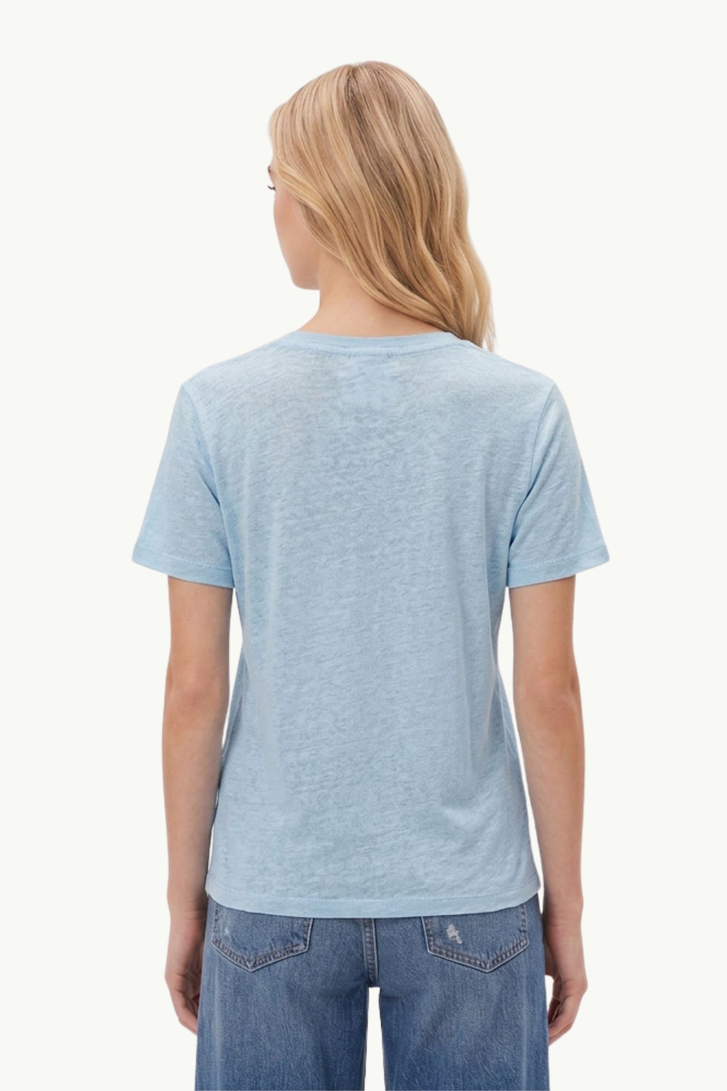  Mc2 Saint Barth V-neck Linen T Shirt Blu - 2