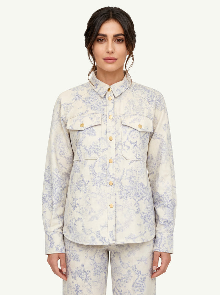 Overshirt Denim Stampa Nontiscordardime Donna Forte_Forte