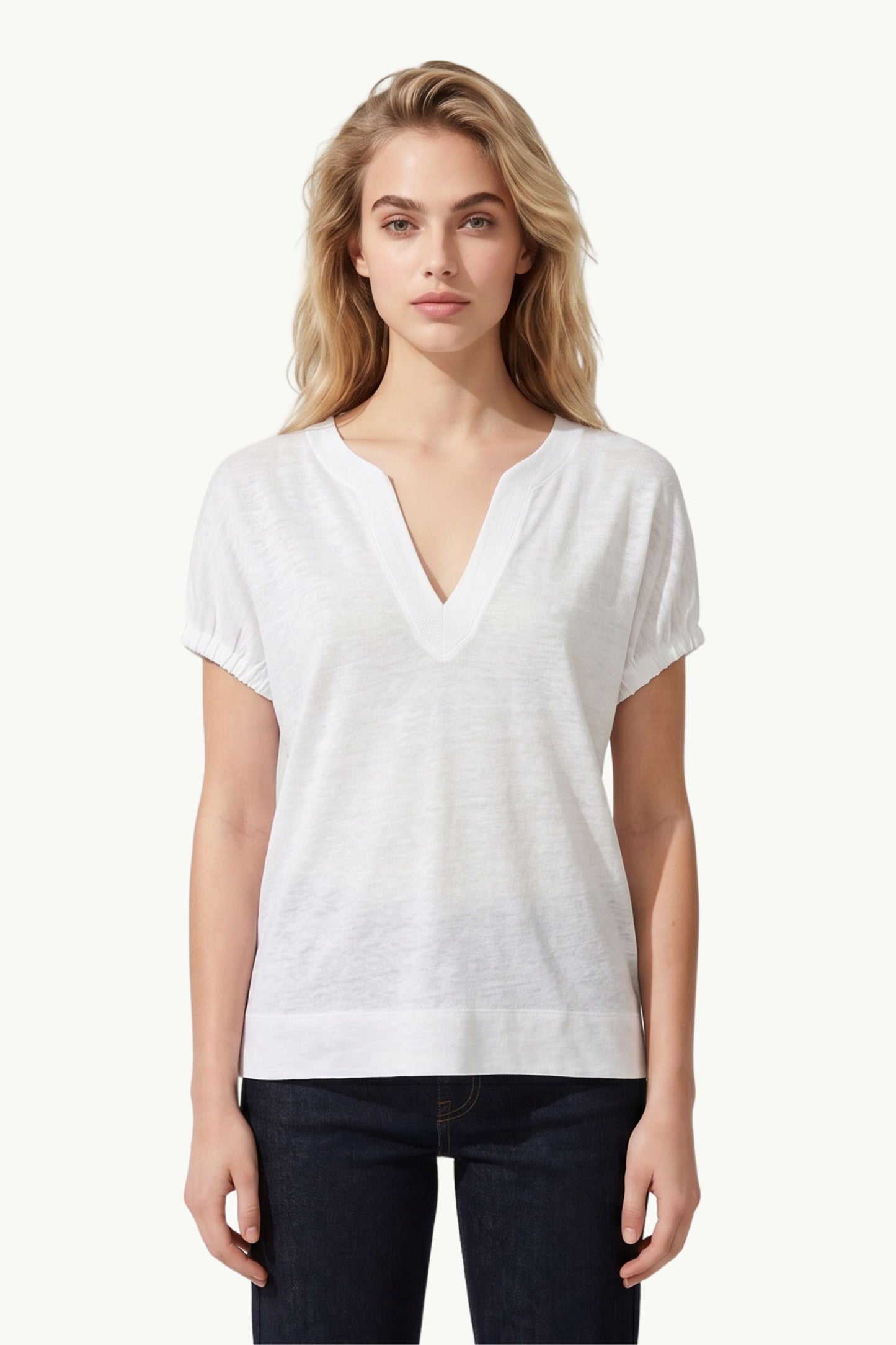  Purotatto Puffed Sleeves Blouse Bianco - 1