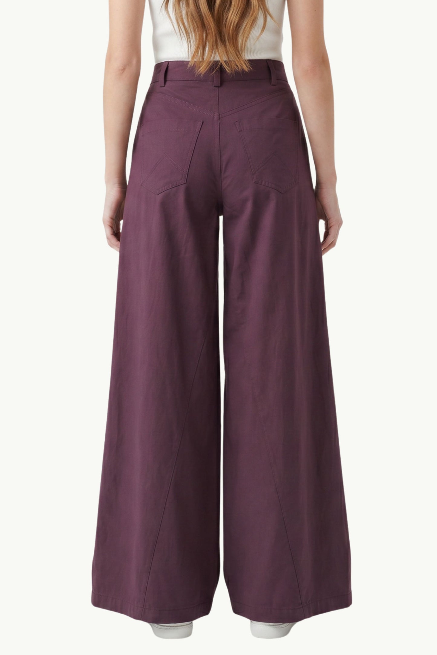  Federica Tosi Pantalone 5 Tasche Wide Bordeaux - 2