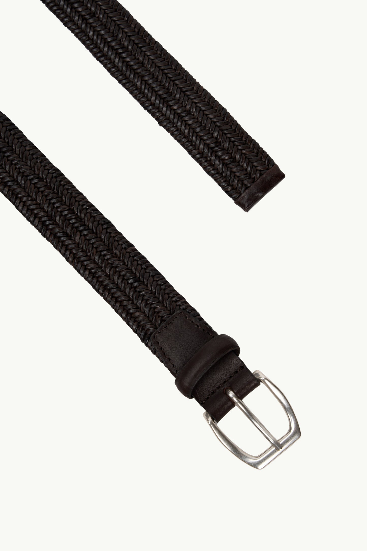 Orciani Men's Wide Braided Leather Belt Marrone - 2