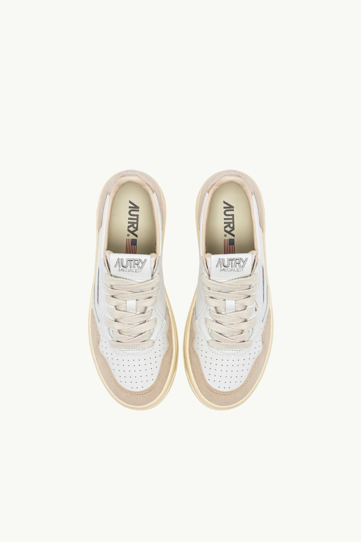 Autry Medalist Low Wom Leat Suede Bianco - 4