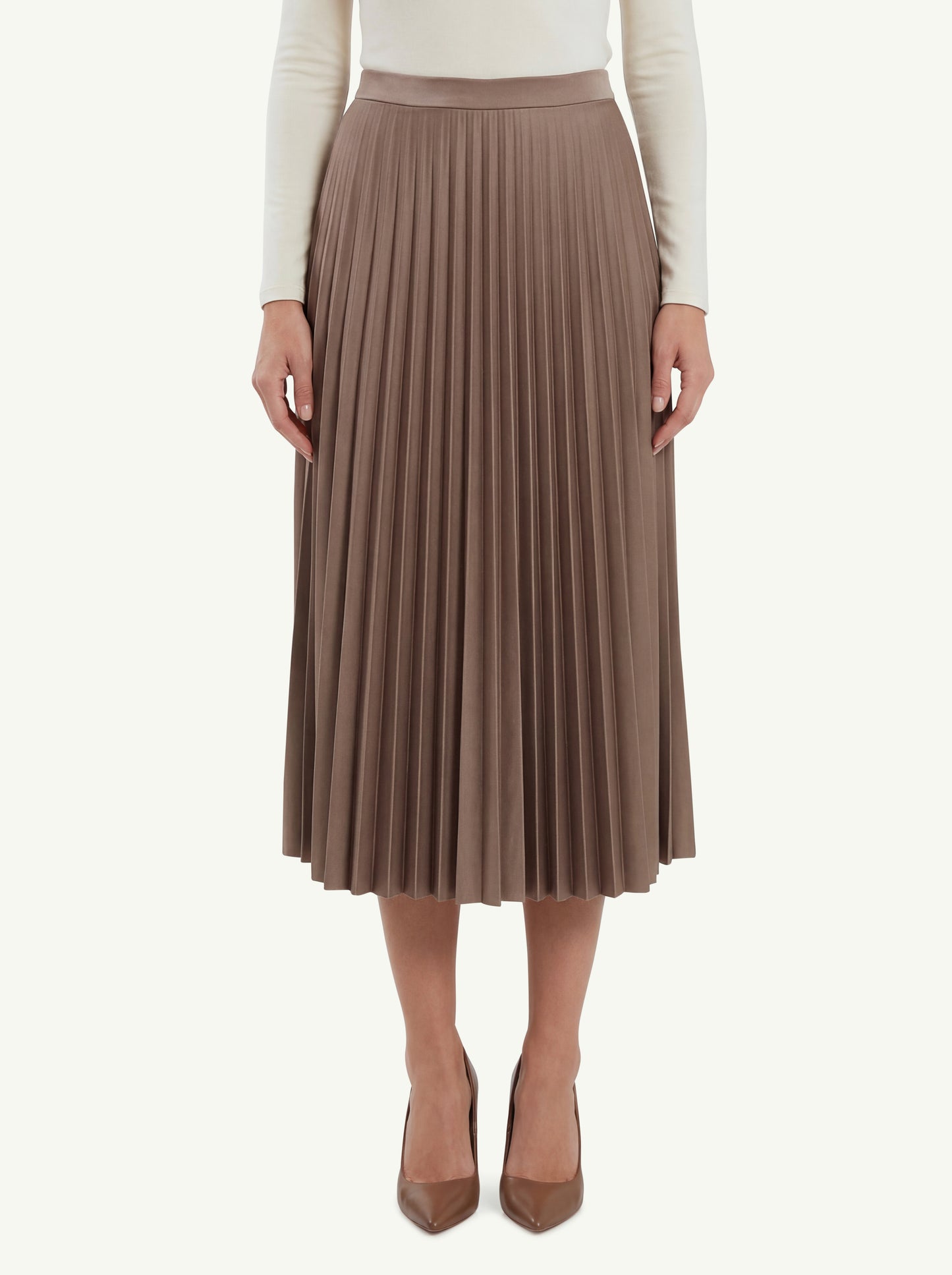  D.exterior Gonna Plisse New Satin Wash Marrone - 1