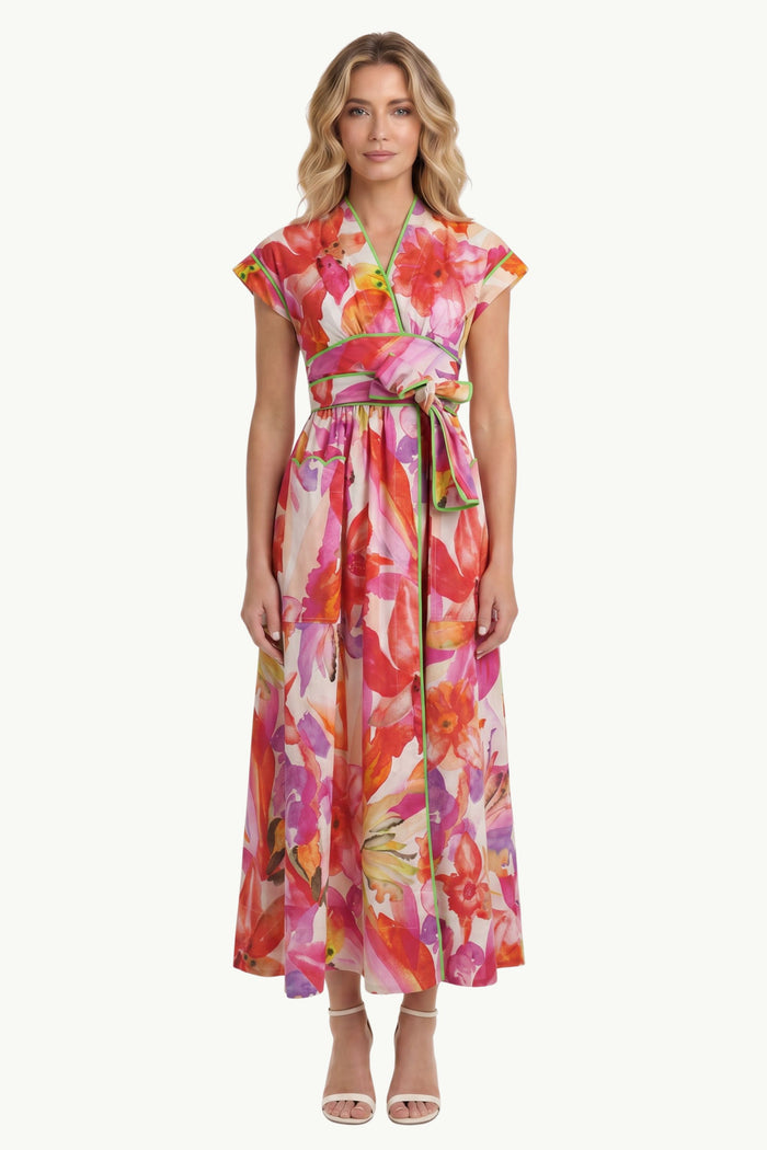 Artsy Flora Off White Maxi Dress  Donna Farm Rio