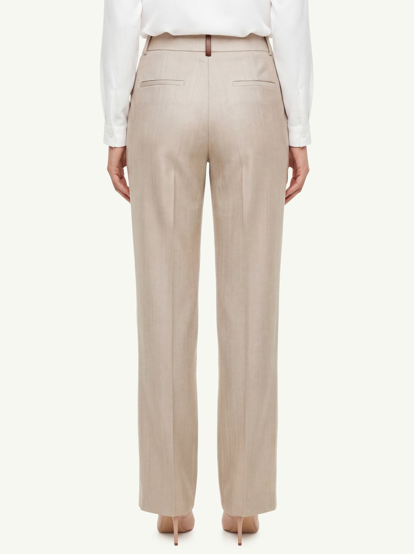  Peserico Women's Resca Tinto Filo Trousers Beige - 2