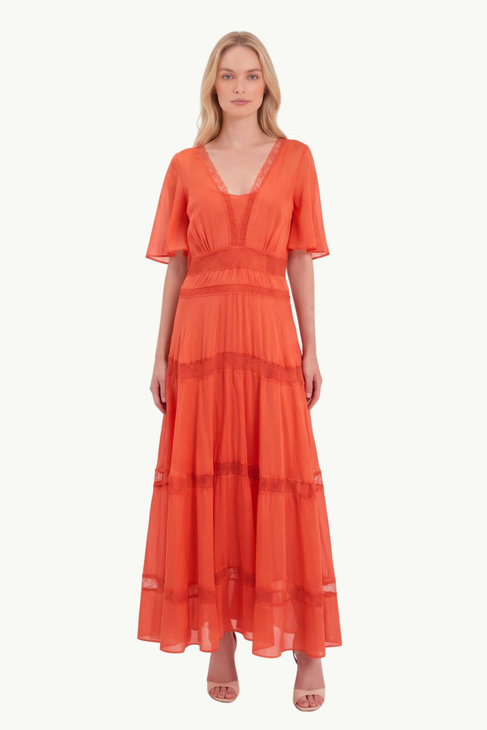 Abito Lungo Voile E Pizzo  Donna Forte_Forte