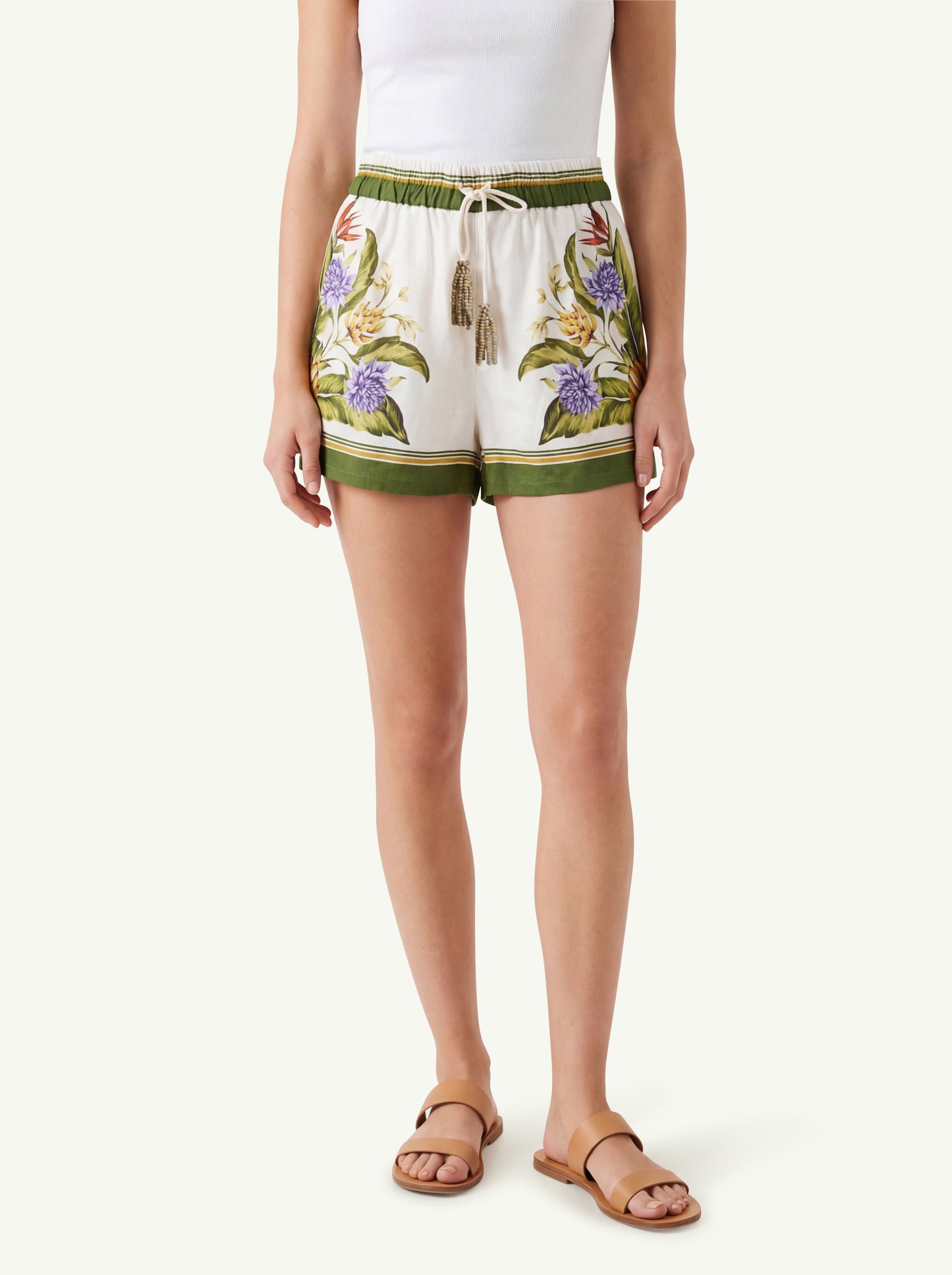  Farm Rio Tropical Scarf Sand Shorts Verde - 1