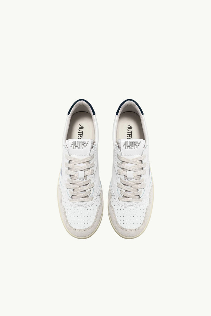  Autry Medalist Low Wom Leat Suede Bianco - 4