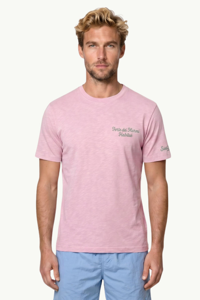T-Shirt In Cotone Fiammata Uomo Mc2 Saint Barth