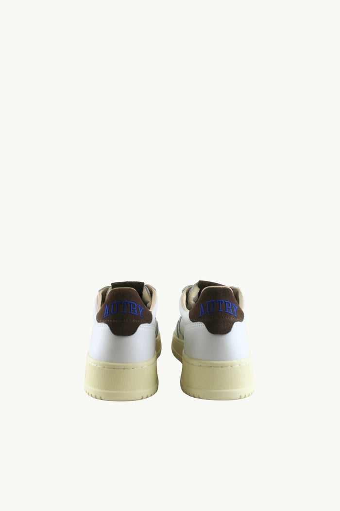  Autry Medalist Low Man Leath Suede Logo Bianco - 3