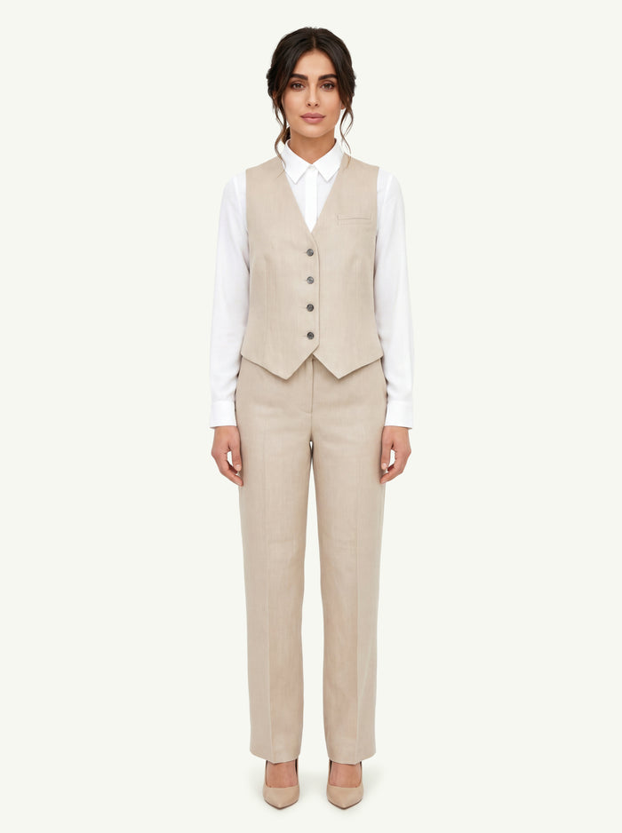  Peserico Gilet Resca Tinto In Filo Beige - 3