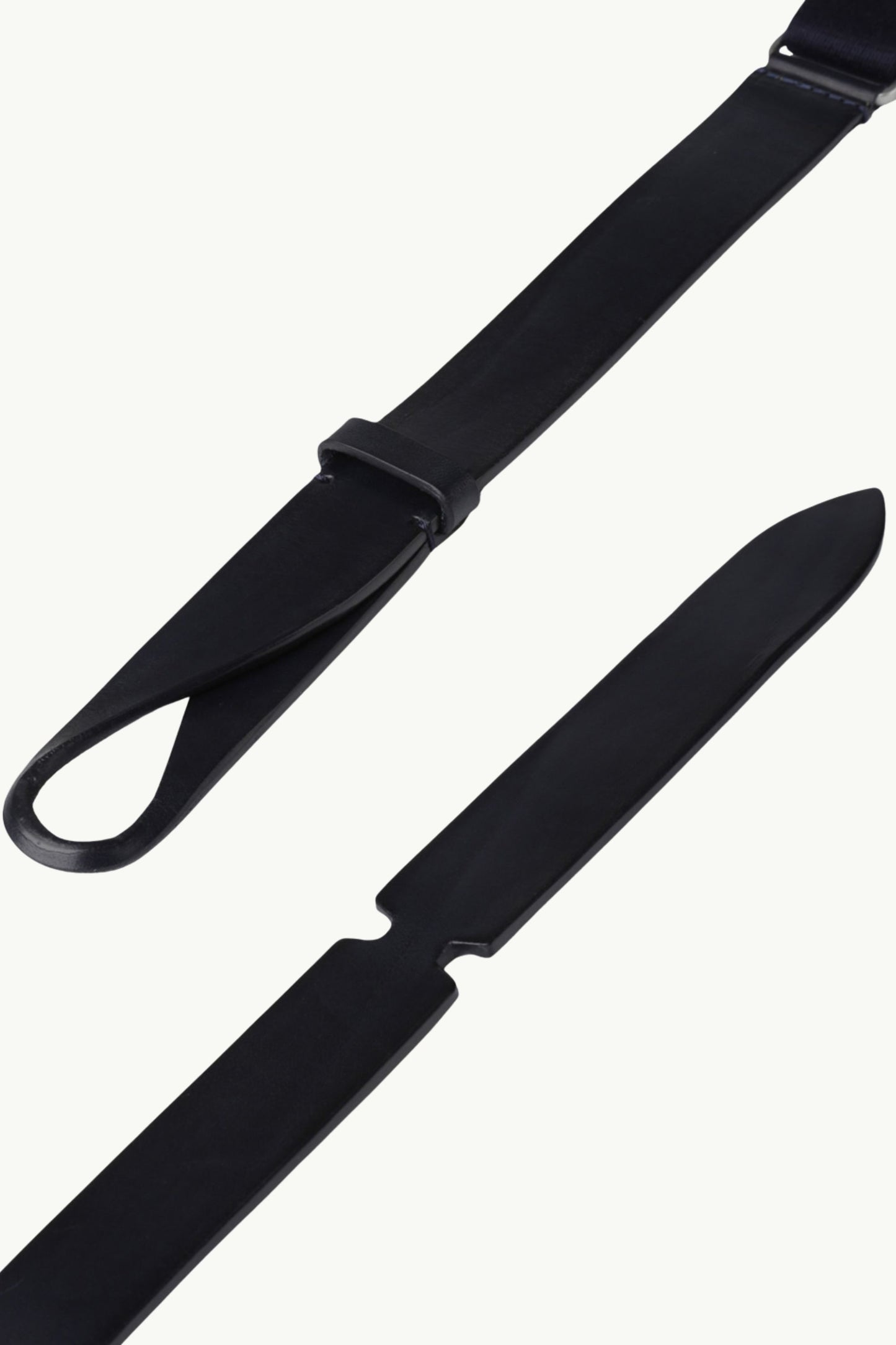  Orciani Men's Nobuckle Bull Leather And Fabric Belt Blu - 3