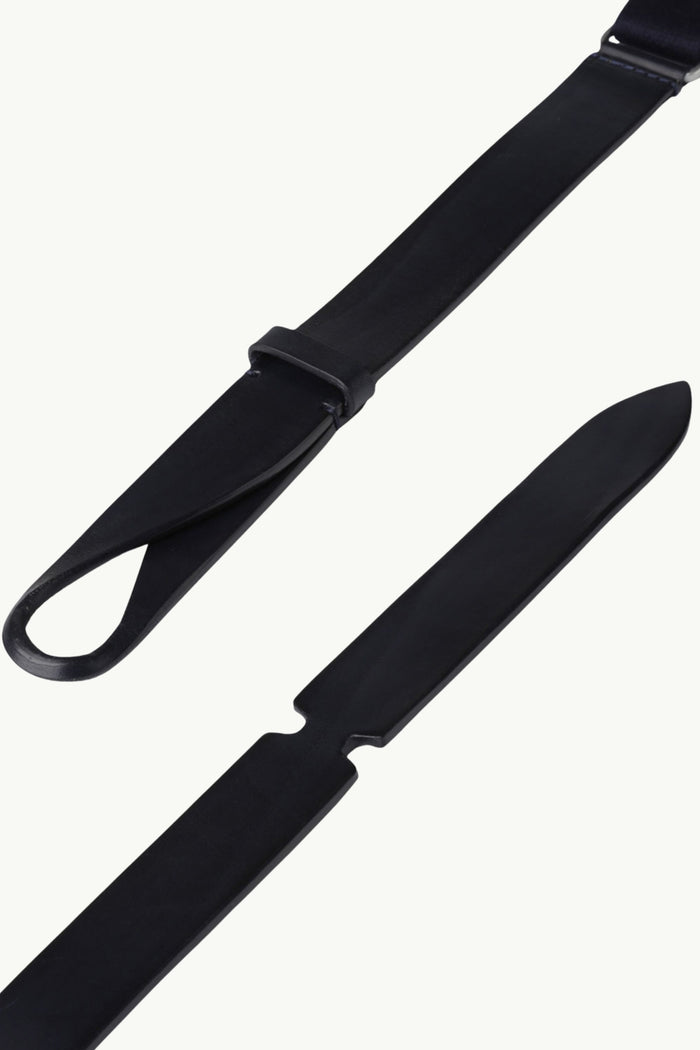  Orciani Men's Nobuckle Bull Leather And Fabric Belt Blu - 3