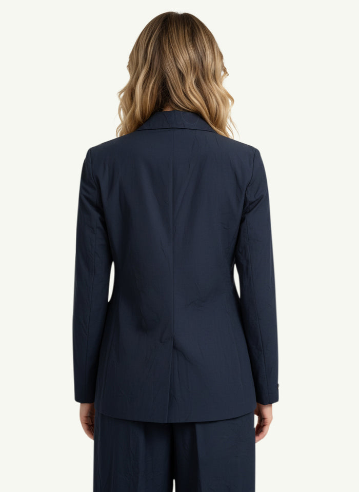 Giacca Tela Misto Cotone Stropicciato Donna Peserico-2