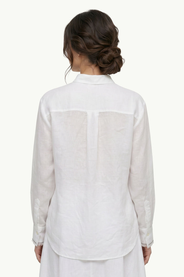  Peserico Camicia Tela Di Lino Bianco - 2