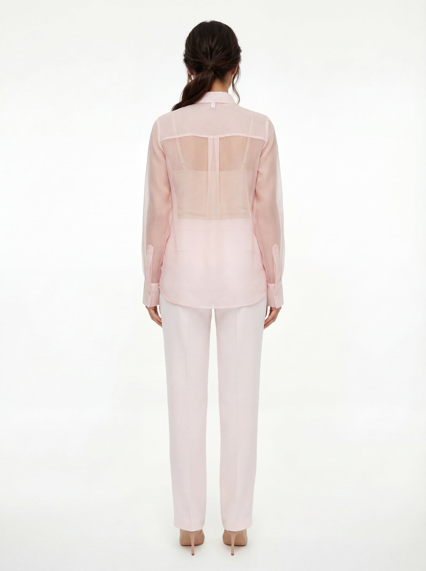  Federica Tosi Camicia In Organza Rosa - 4