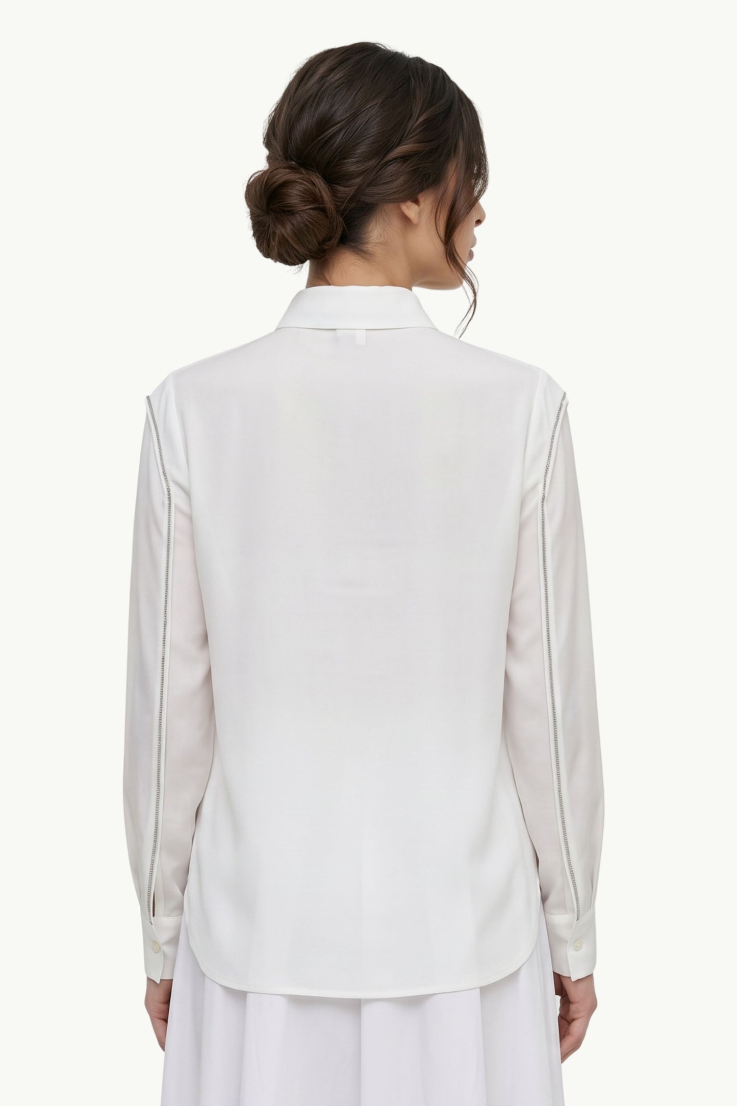  Peserico Camicia Crepe De Chine Misto Seta Stretch Bianco - 2