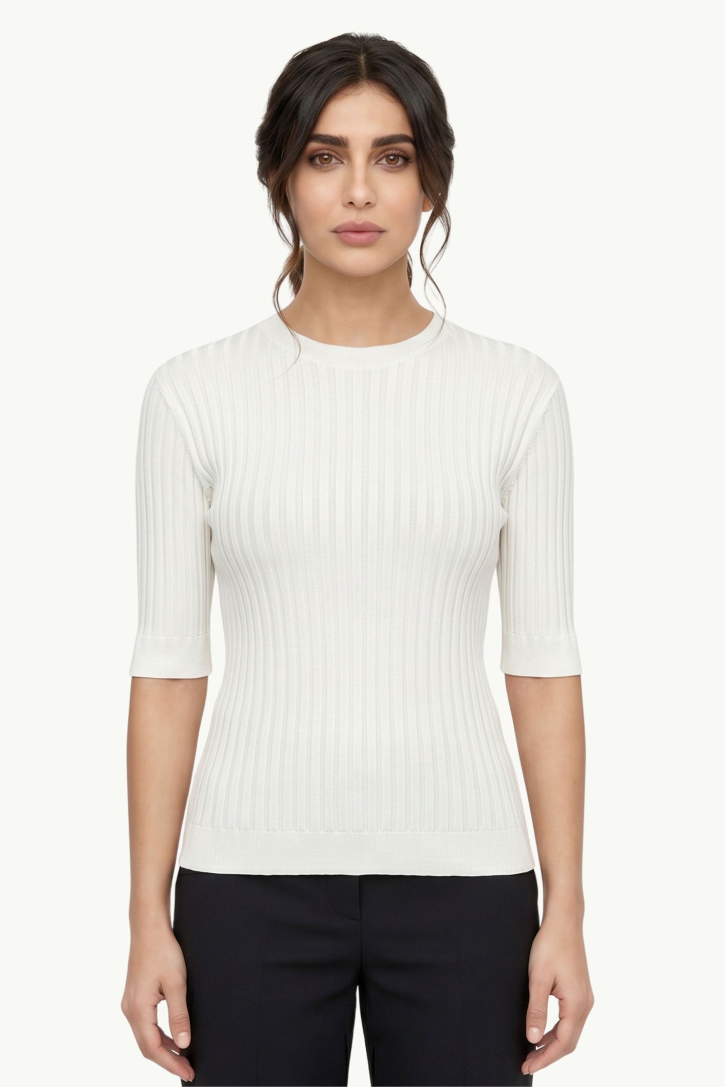  Peserico Maglia Tricot Misto Modal E Lurex Bianco - 1