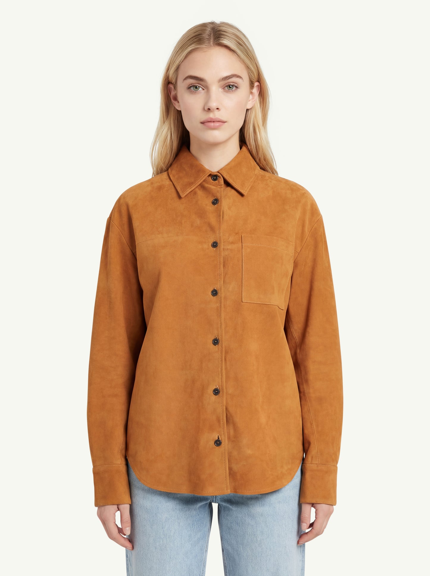  Sword Women's Leather Shirt Arancione - 1
