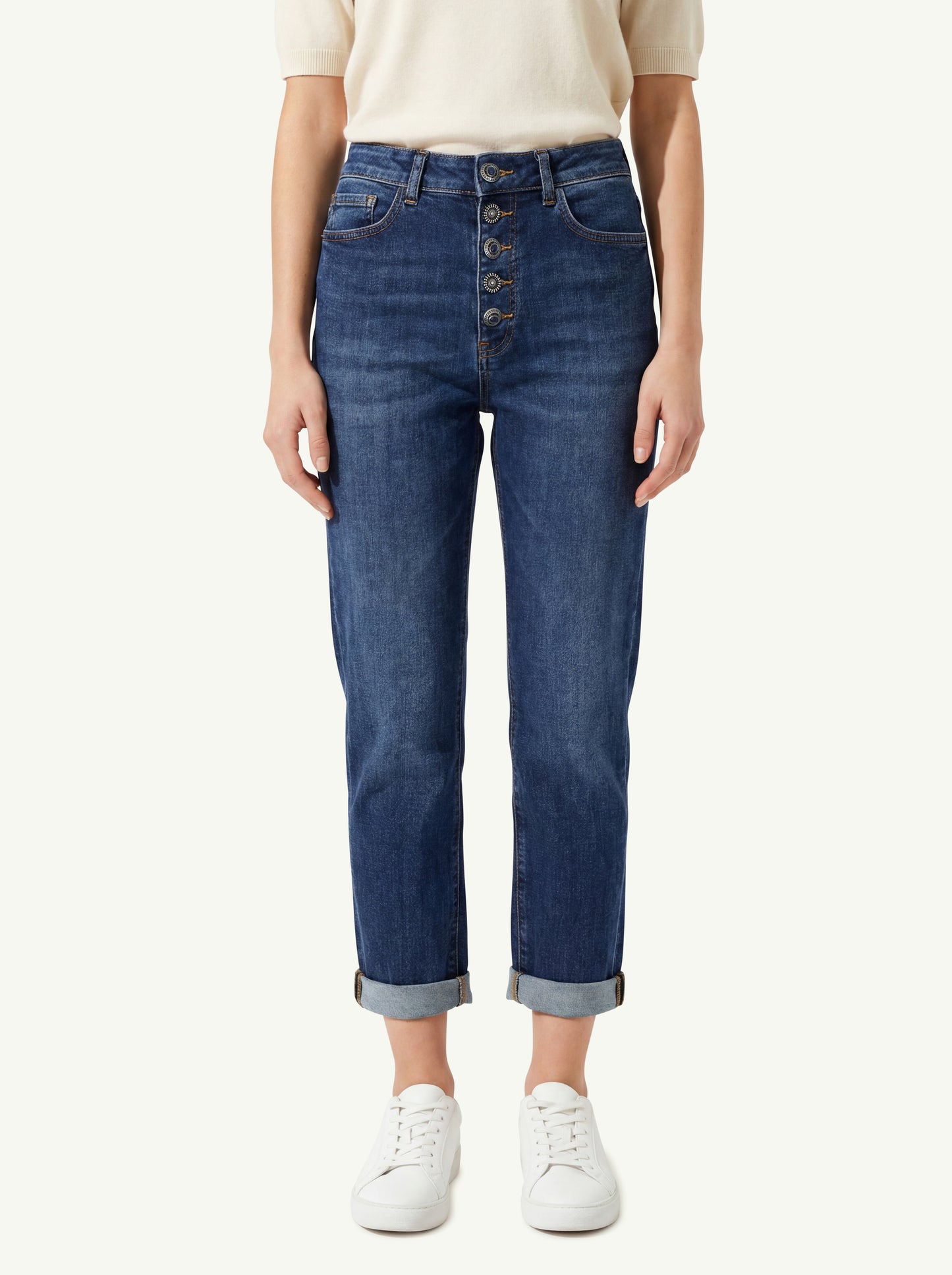  Dondup Jeans Loose Koons Bottone Gioiello Blu - 1