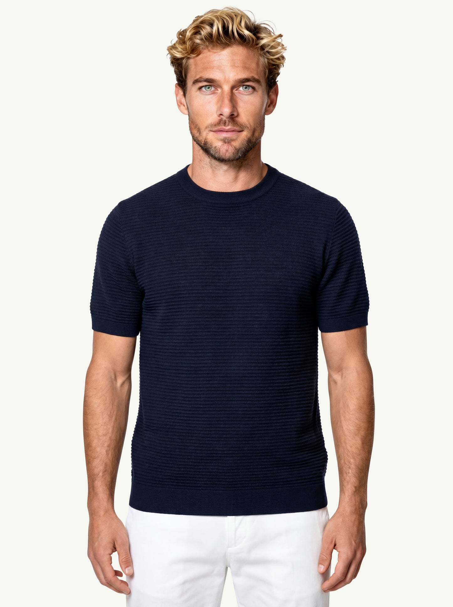  Magazzino Ricambi Maglia Girocollo Zig Zag Blu - 3