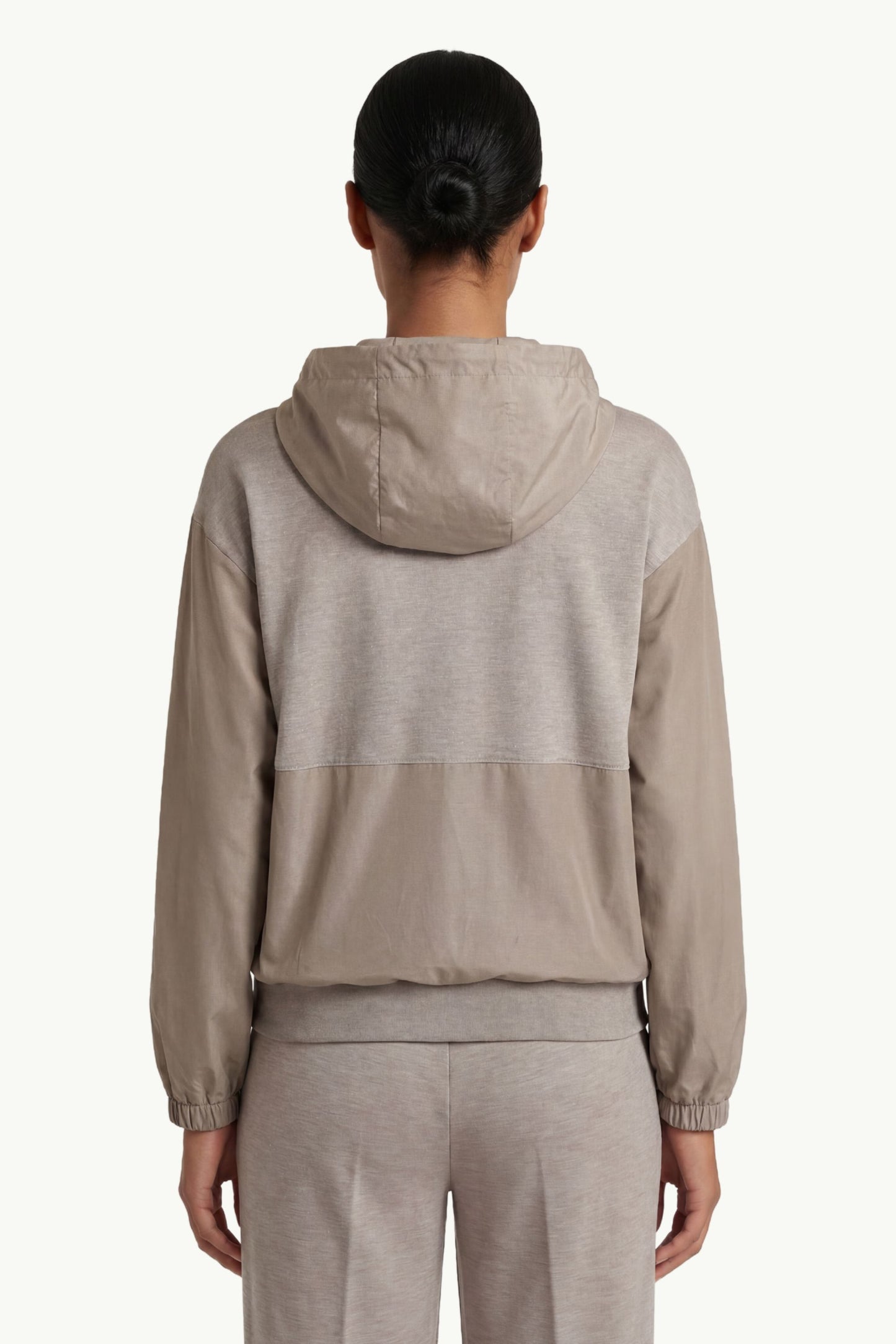  Peserico Felpa Di Cotone Con Lurex Beige - 2