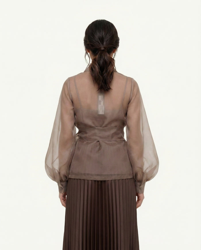 Giacca Con Cint Orgenza Seta Donna D.Exterior-2