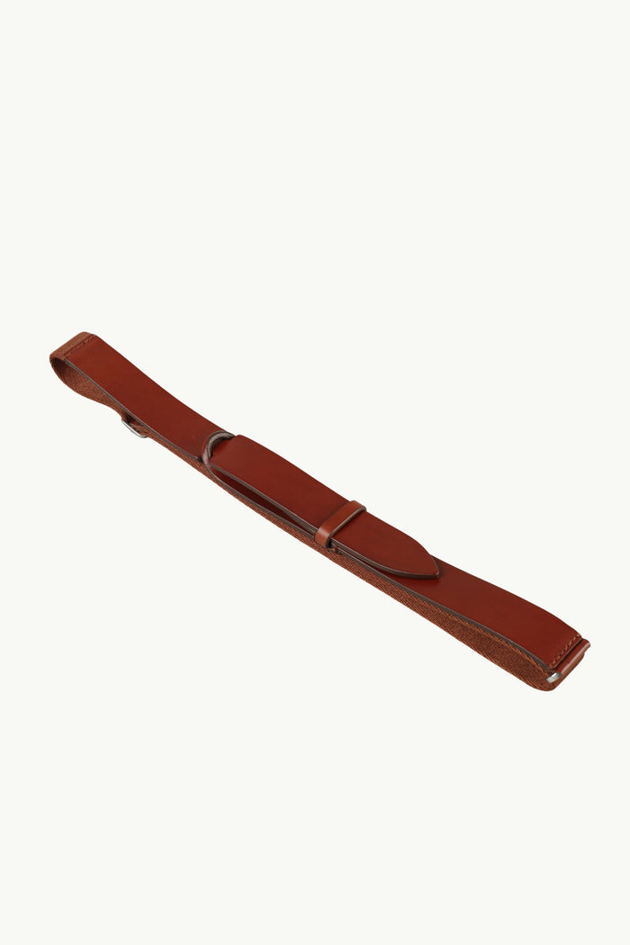 Cintura Nobuckle Bull Cuoio E Tessuto Uomo Orciani