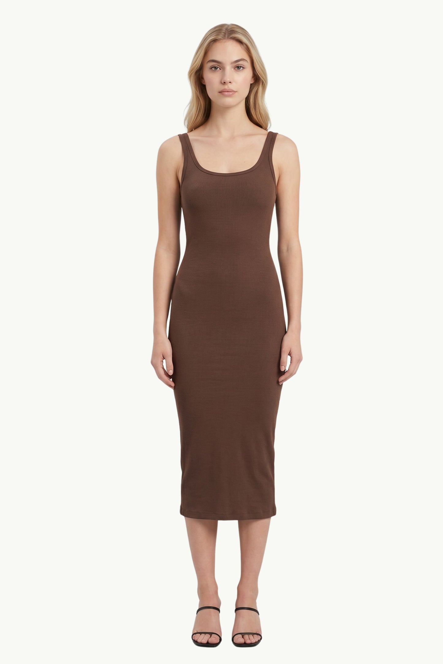  Mc2 Saint Barth Rib Midi Dress Marrone - 1