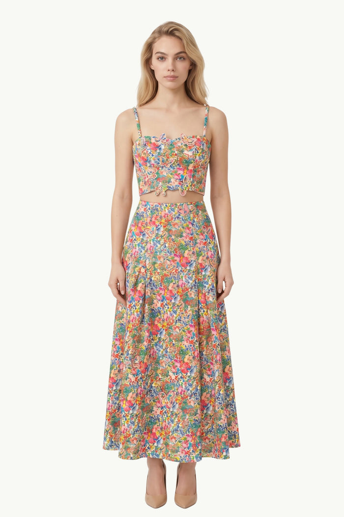  Farm Rio Paesant Floral Off White Butterflis Top Rosa - 3