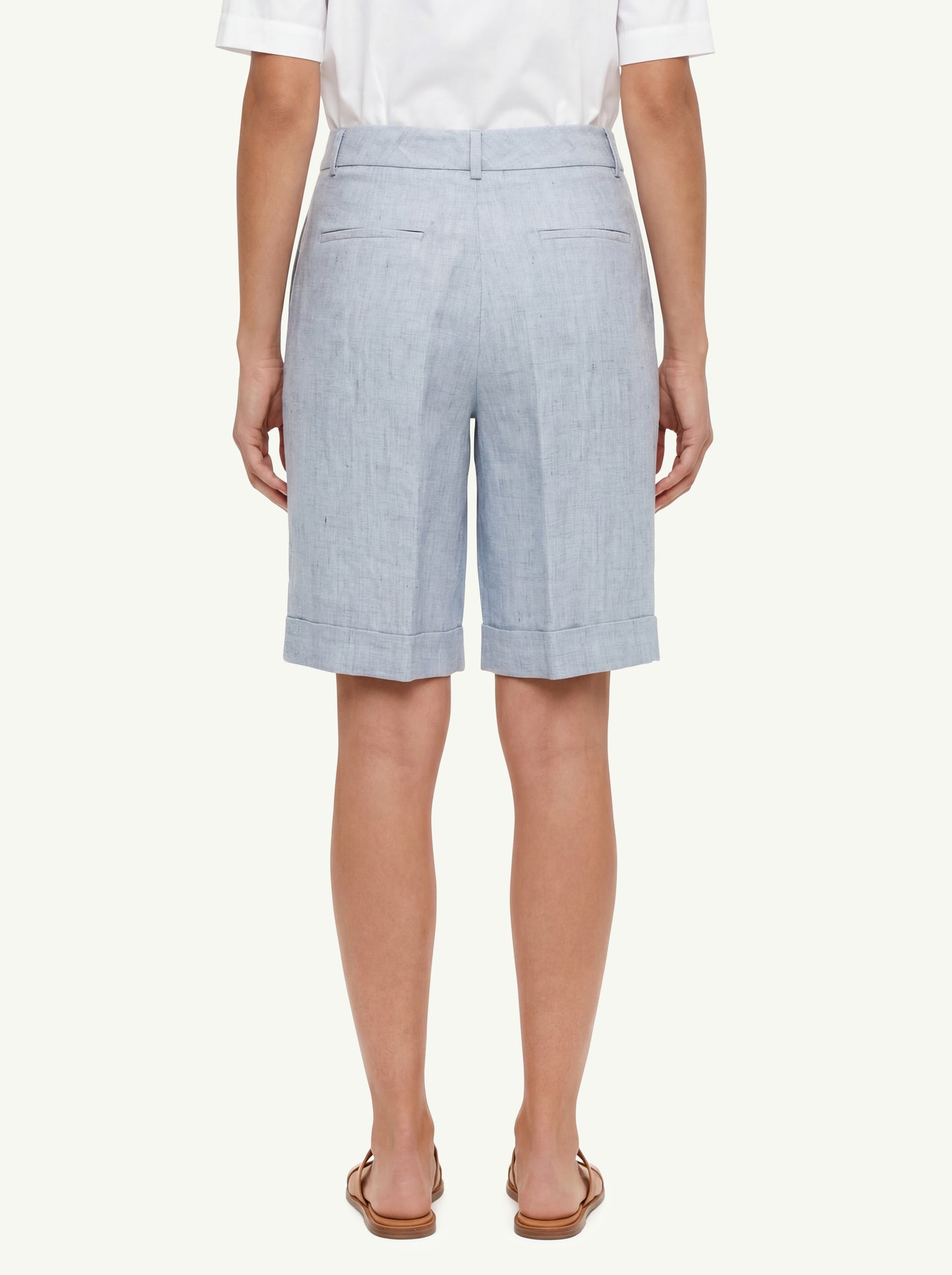  Peserico Women's Mélange Mat Bermuda Shorts Blu - 2