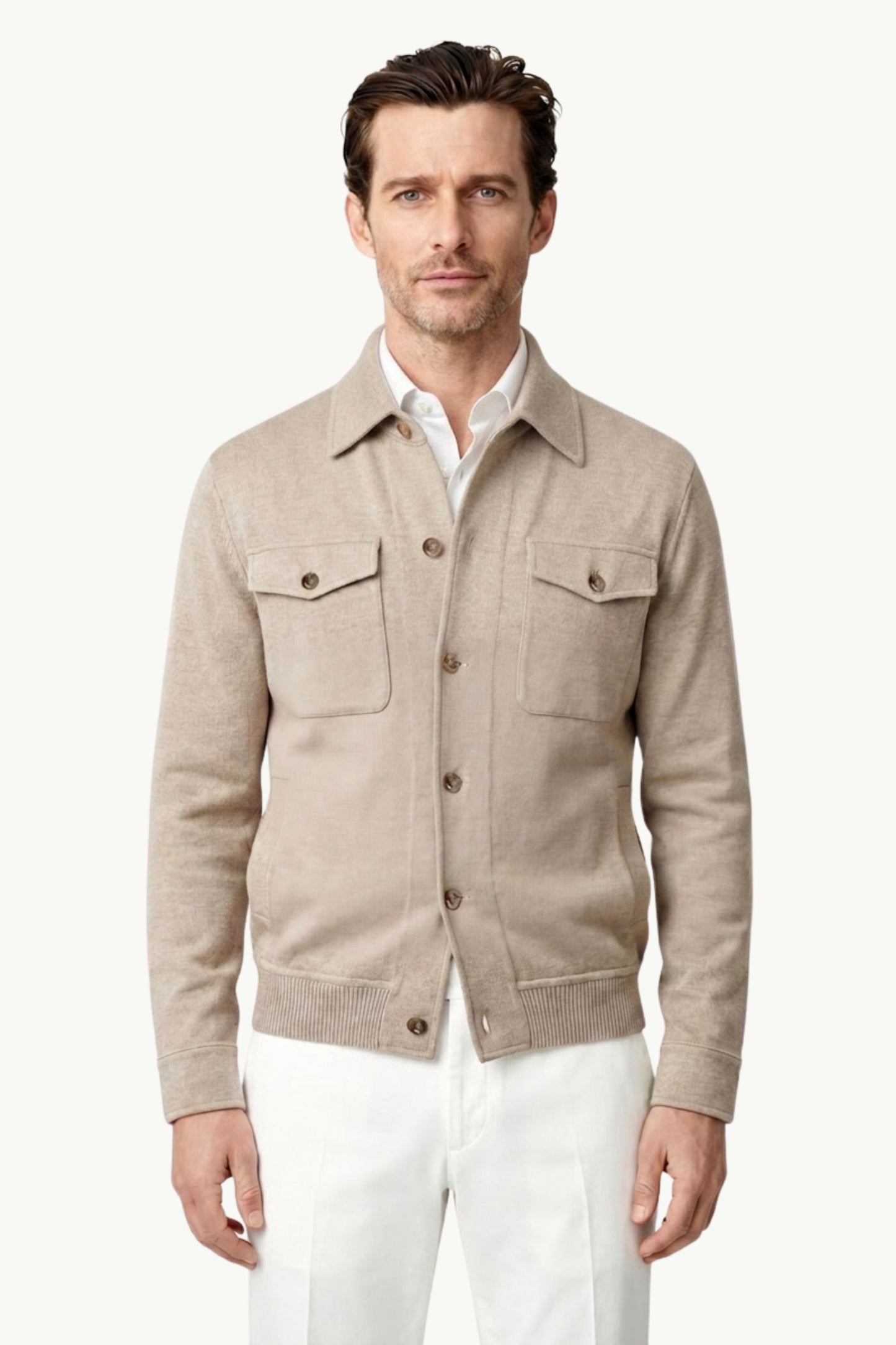  Lardini Giacca In Maglia Beige - 1