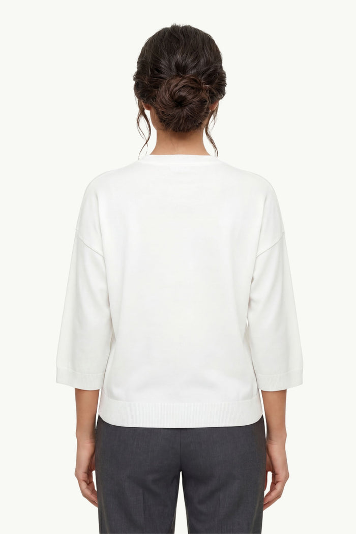  Peserico Women's Pure Cotton Knit Tricot Sweater - 2