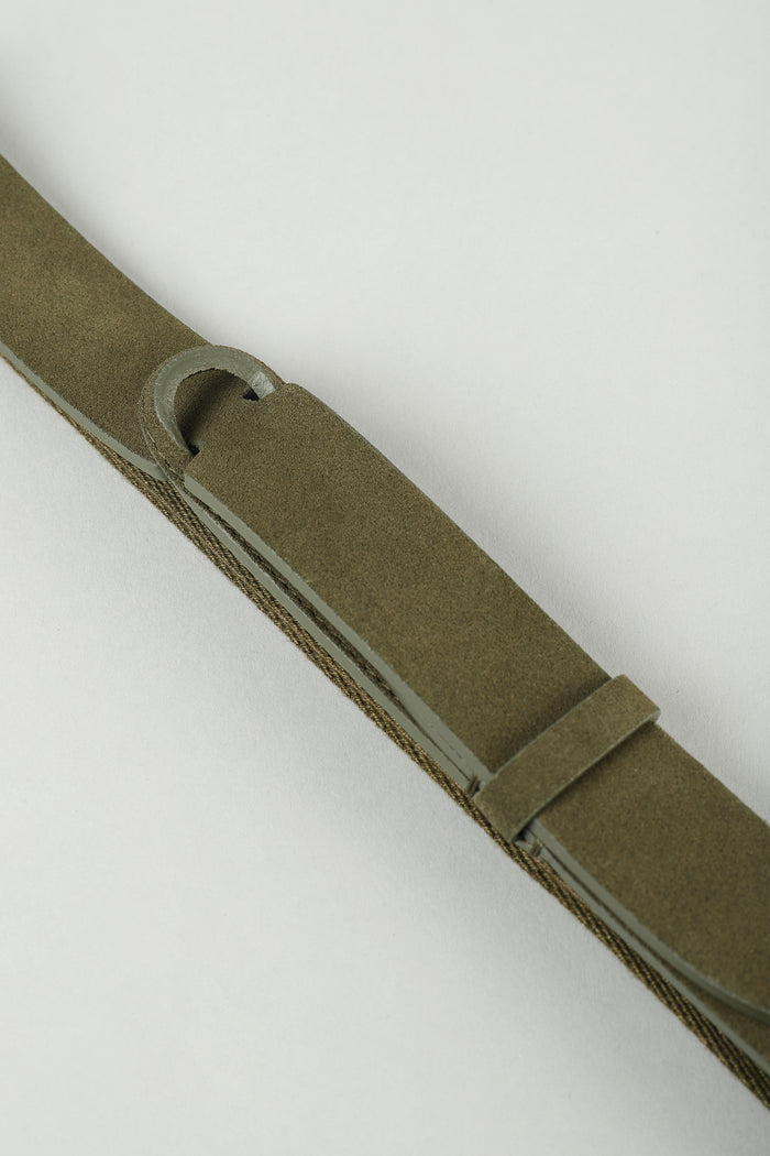  Orciani Cintura Nobuckle Suede In Camoscio E Tessuto Verde - 3