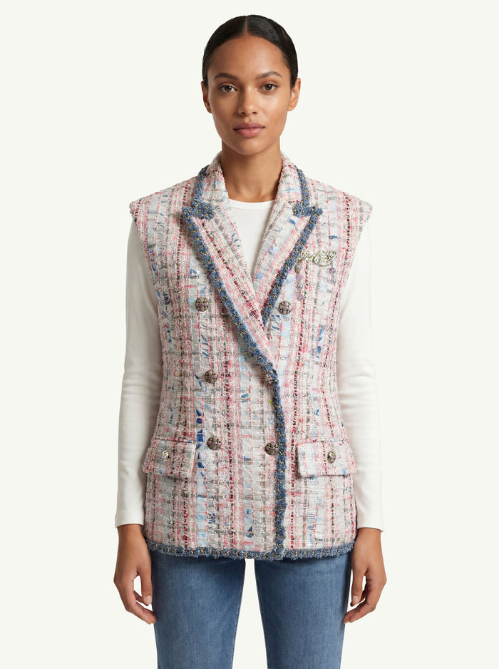 Sleevless Tweed Vest  Donna Minimeparis