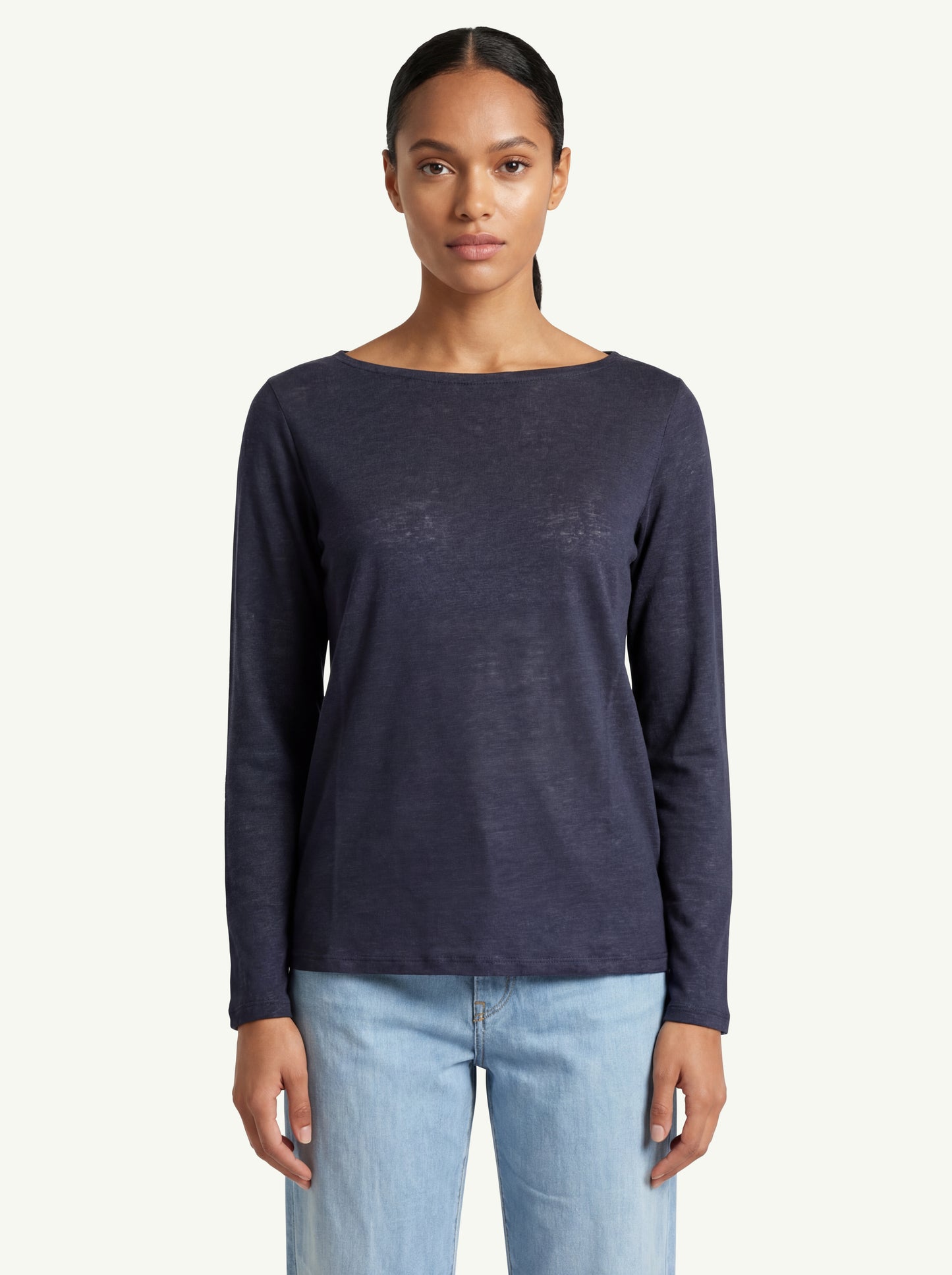  Purotatto Boat Neck 3/4 Sleeves Blouse Woman Blu - 1