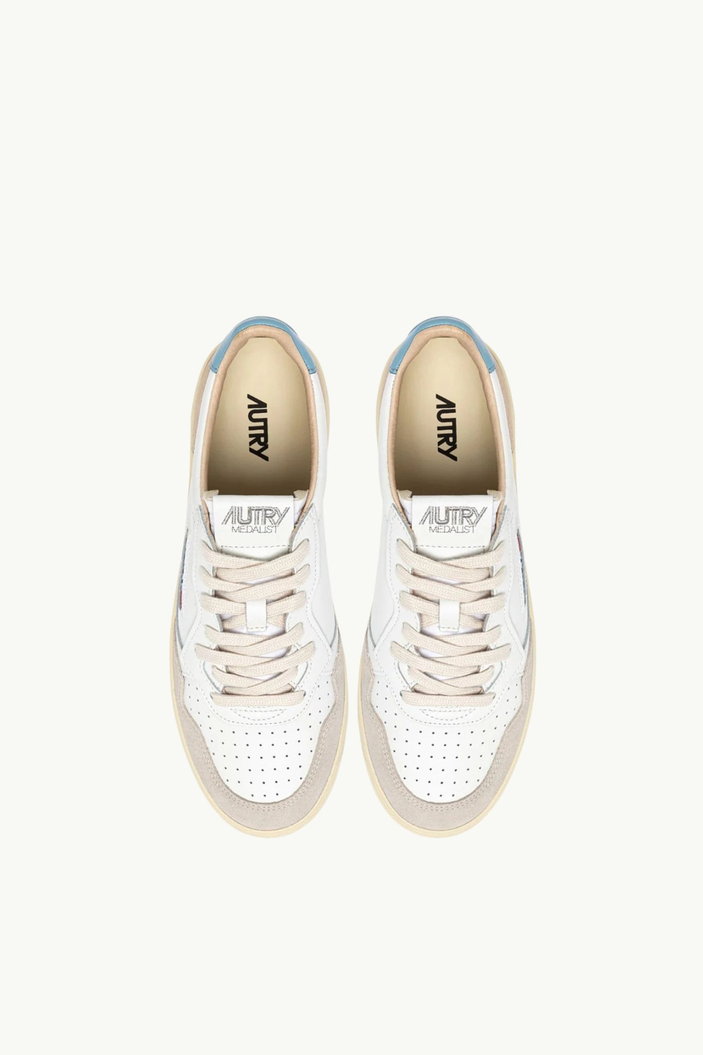  Autry Medalist Low Wom Leat Suede Bianco - 4