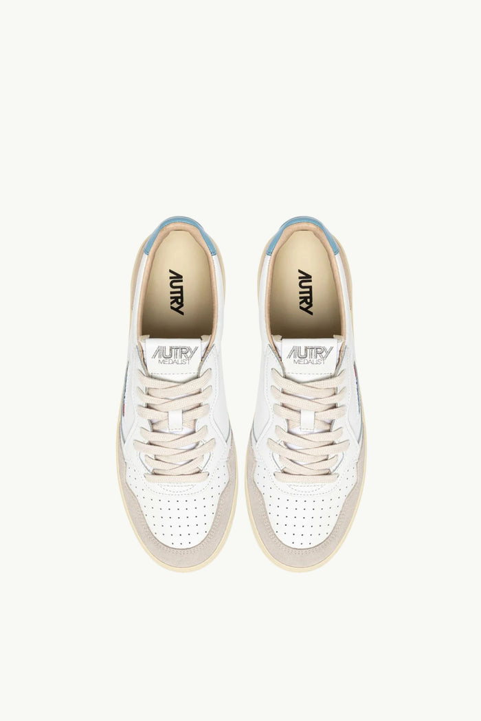  Autry Medalist Low Wom Leat Suede Bianco - 4