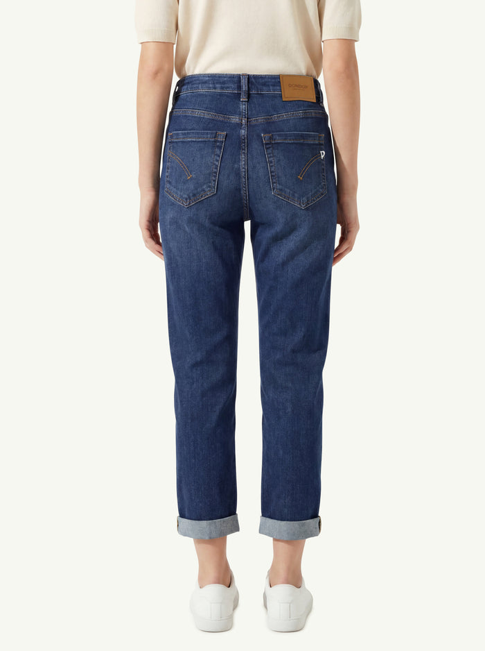 Jeans Loose Koons Bottone Gioiello Donna Dondup-2
