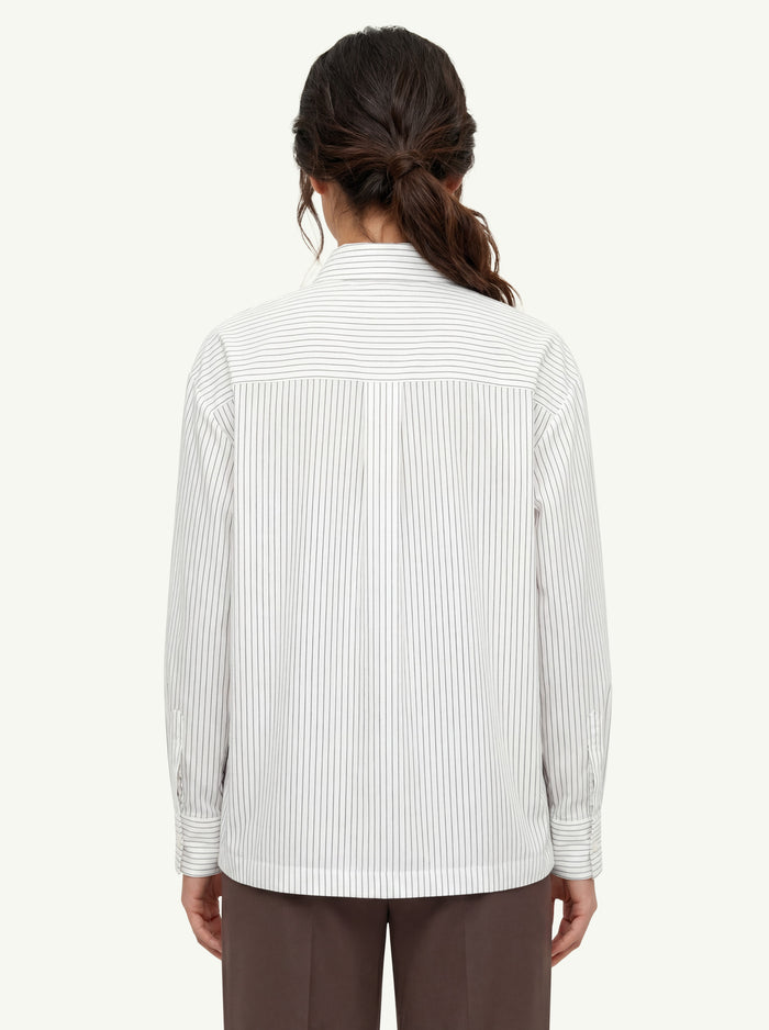 Camicia Organza In Cotone E Seta A Righe Donna Peserico-2