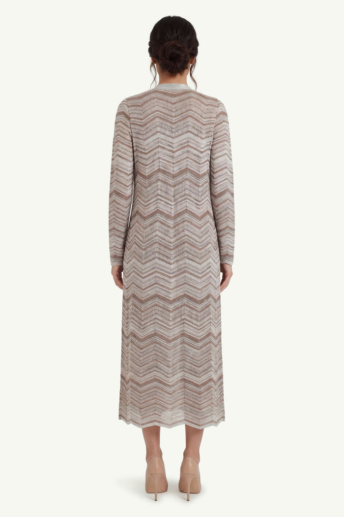 Cardigan Chevron Lungo  Donna D.Exterior-2
