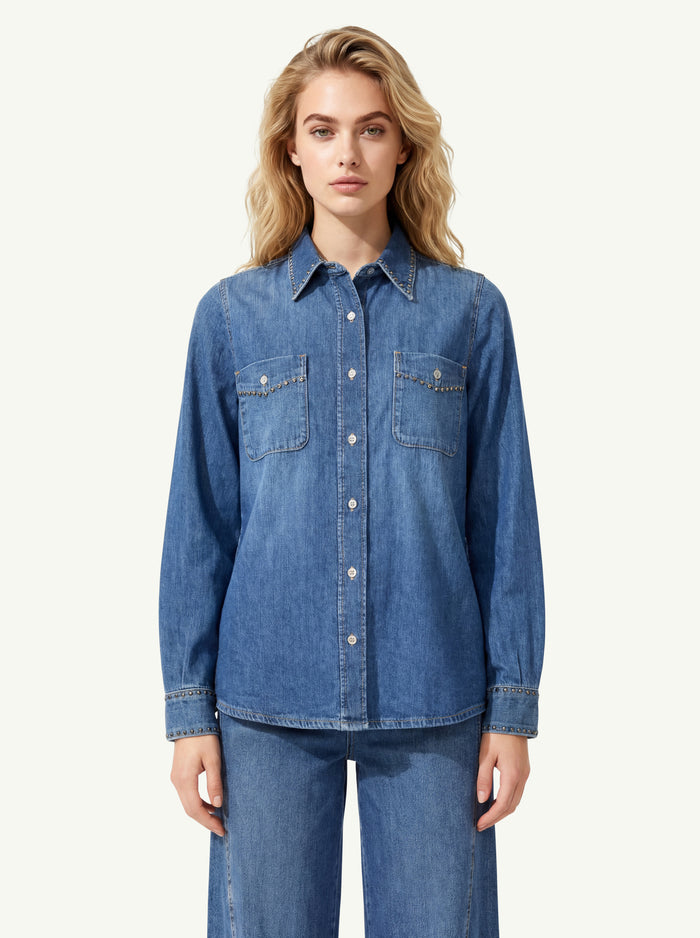 Wastern Shirt Street Wise With Studs Donna 7 For All Mankind