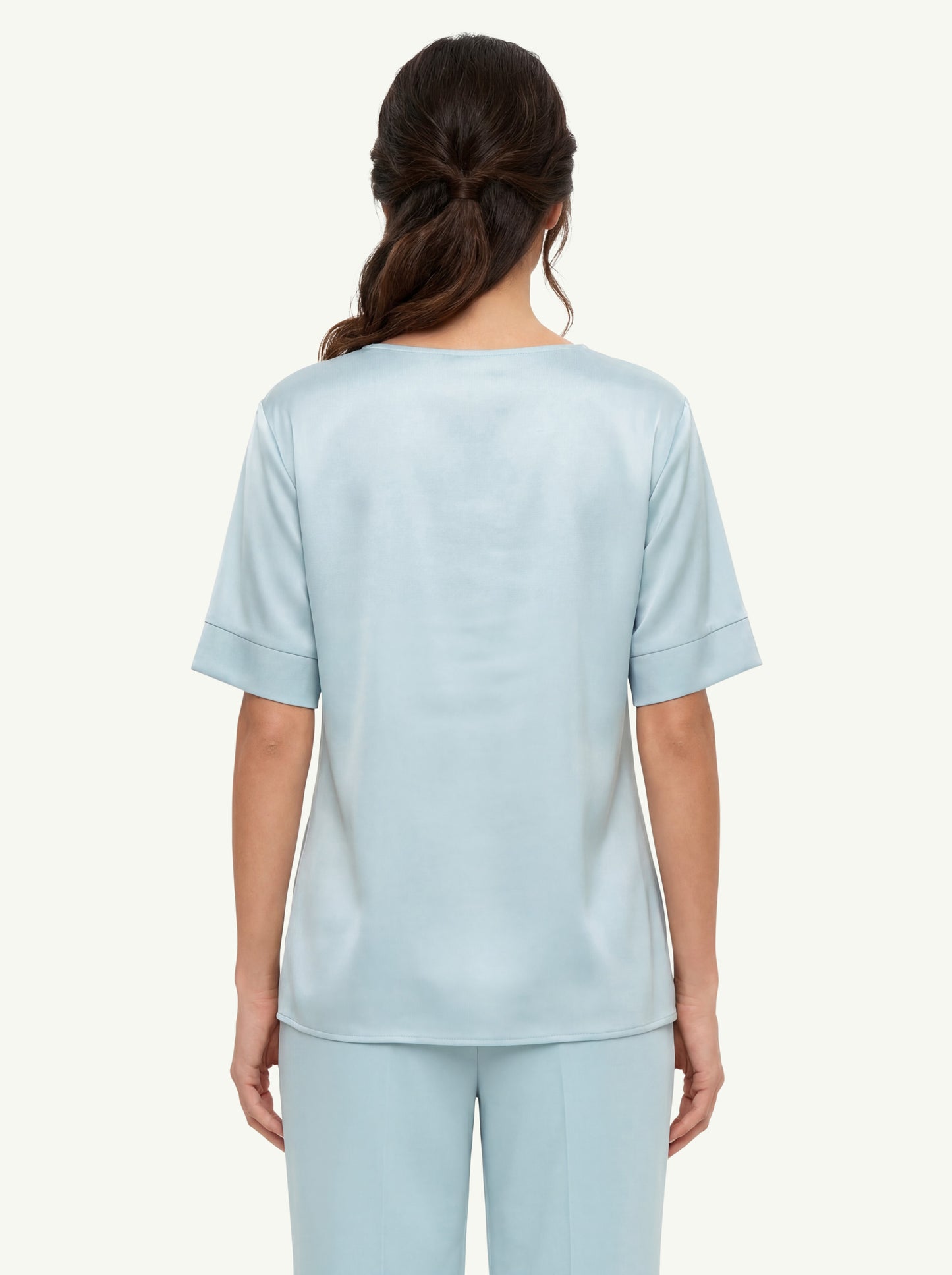  D.exterior T-shirt Raso Fluido Scollo A Cappuccio Azzurro - 2