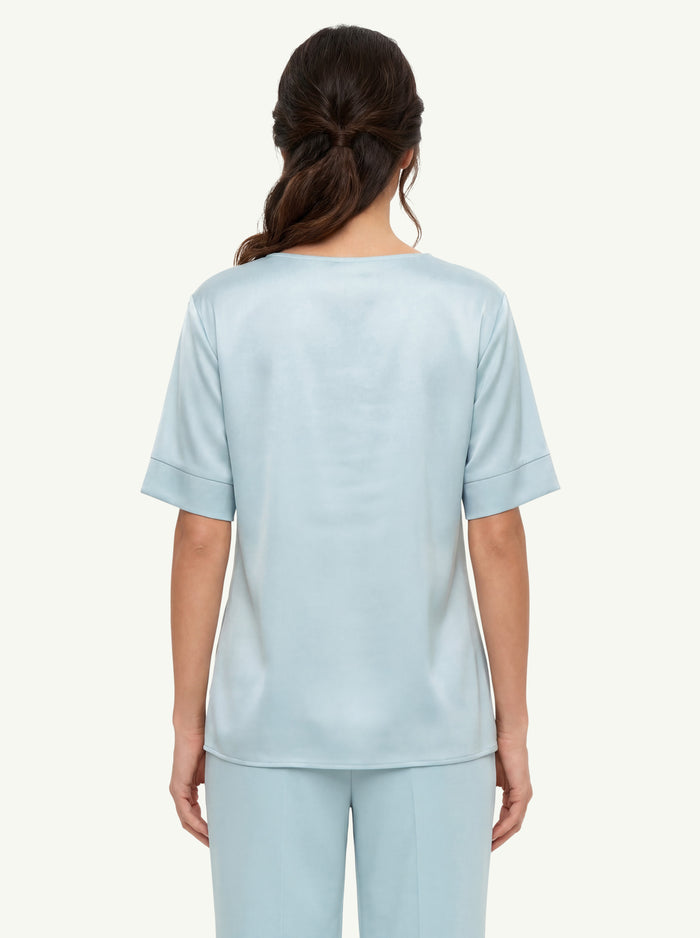 T-Shirt Raso Fluido Scollo A Cappuccio  Donna D.Exterior-2