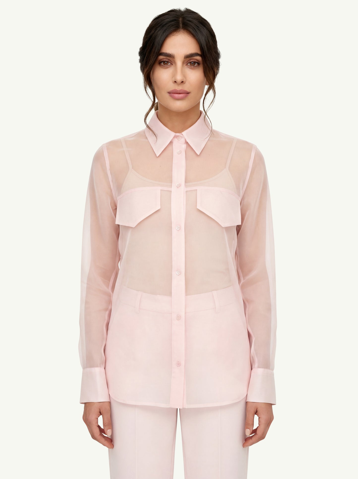  Federica Tosi Camicia In Organza Rosa - 1