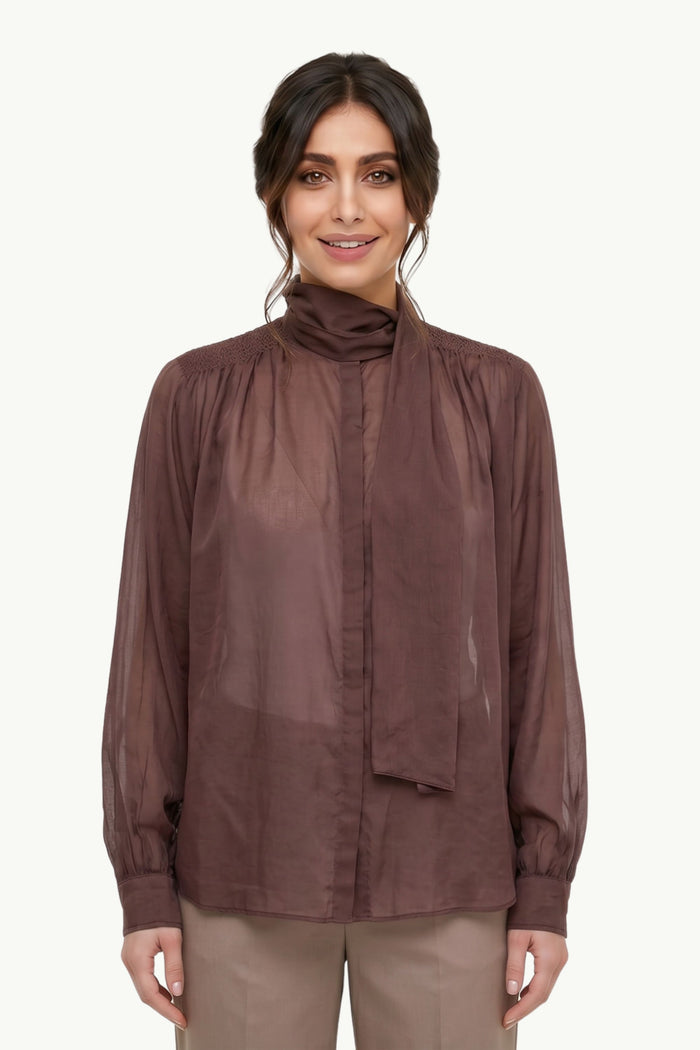 Camicia Collo Bow Tie Voile  Donna Forte_Forte