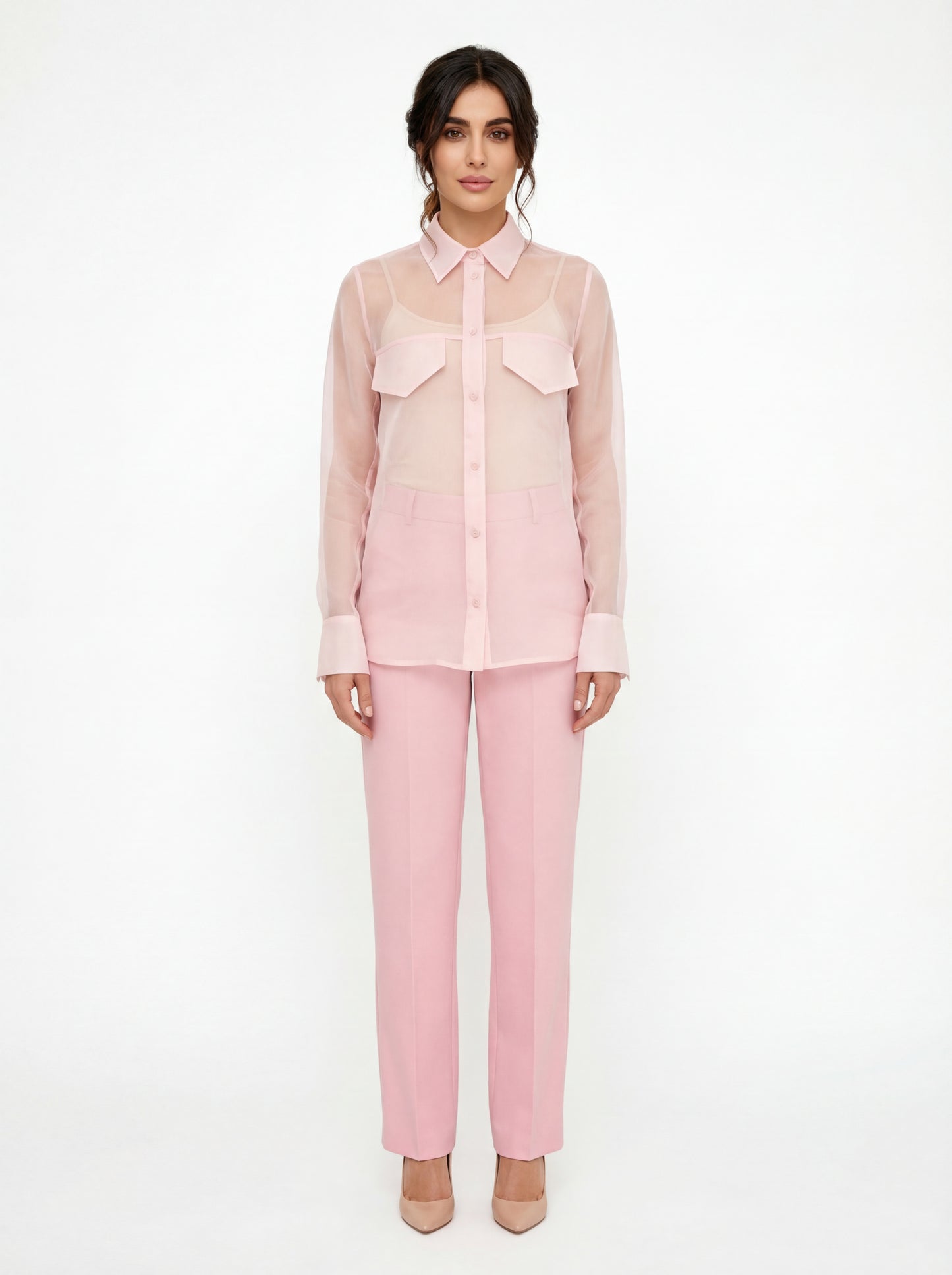  Federica Tosi Camicia In Organza Rosa - 3