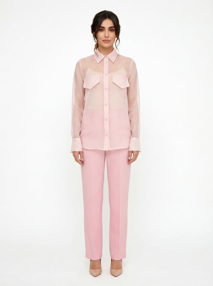  Federica Tosi Camicia In Organza Rosa - 3