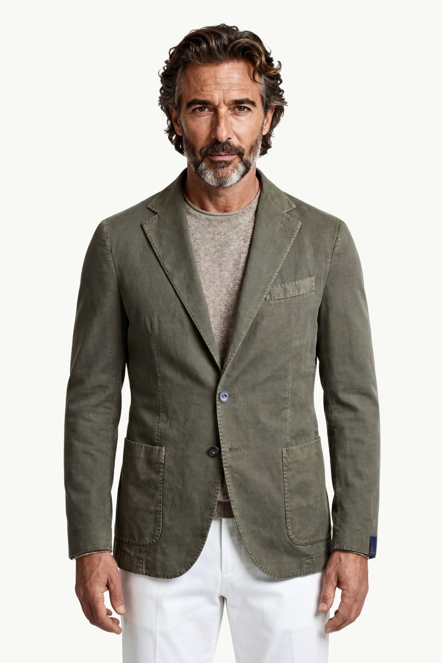  Santaniello Men's Single-breasted Jacket Verde - 1