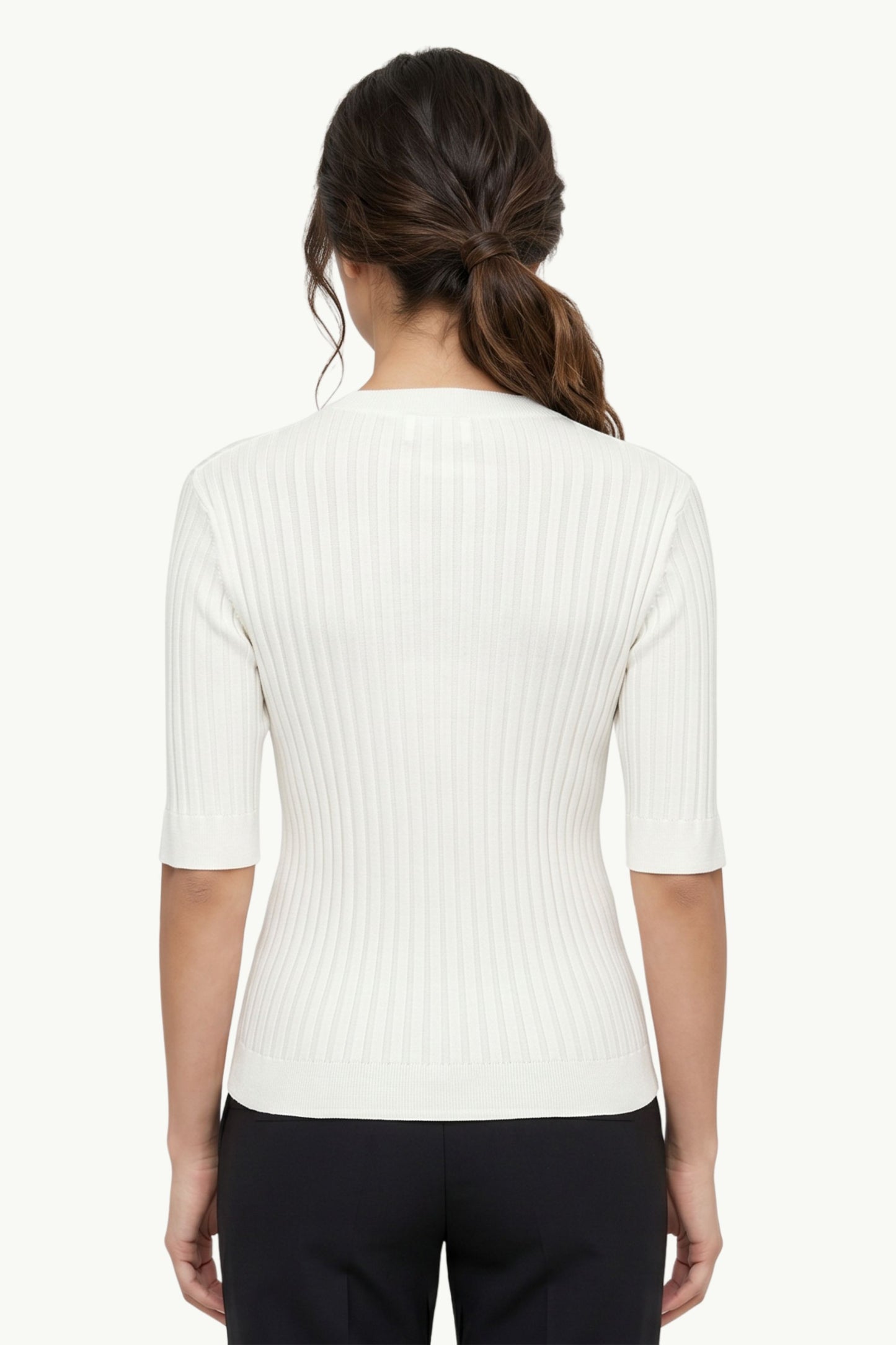  Peserico Maglia Tricot Misto Modal E Lurex Bianco - 2